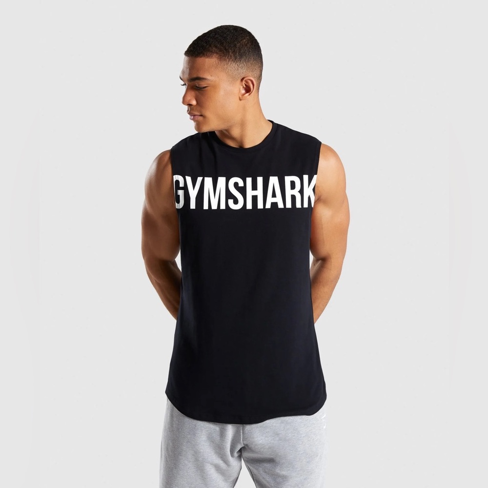 Gymshark Bold Graphic Drop Armhole Tank - Black